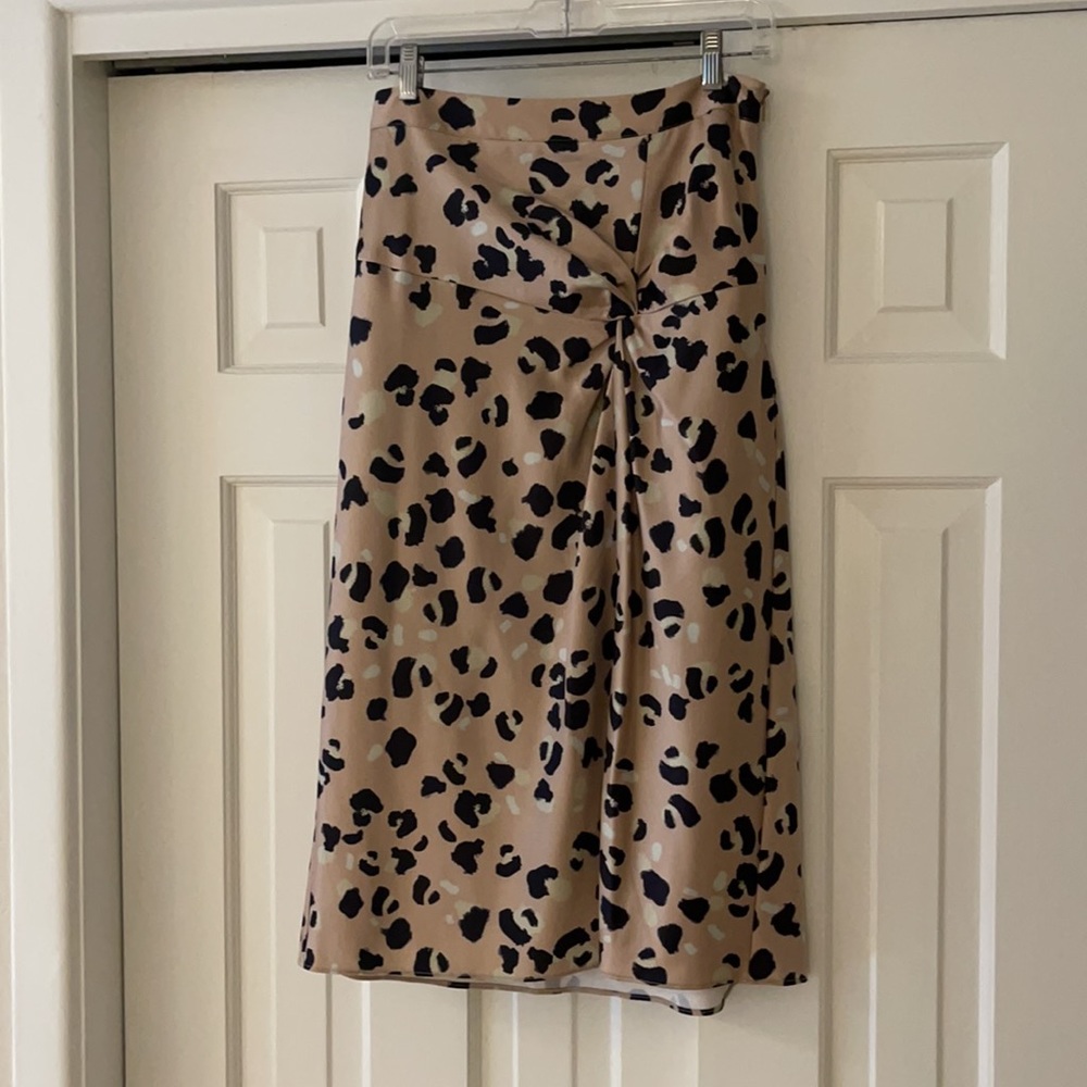 Anthropologie Leopard Midi Skirt